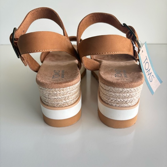 NIB Toms Diana Leather Wedge Sandal Size 9.5 - Picture 4 of 10